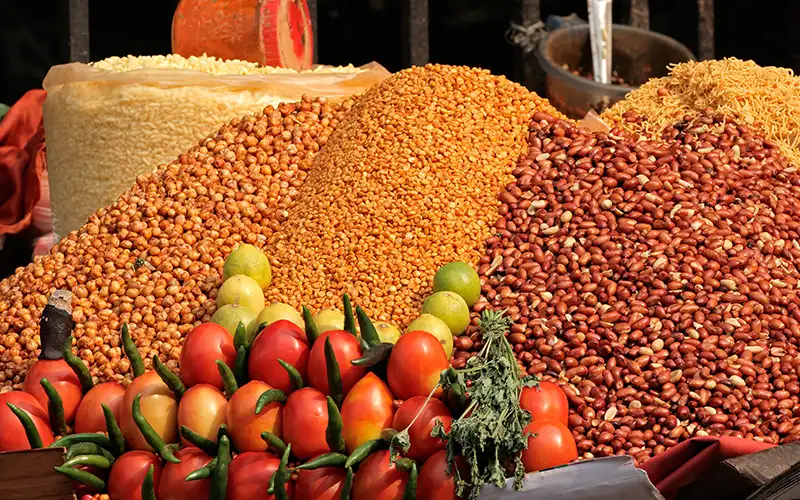 Marché d'épices en Inde