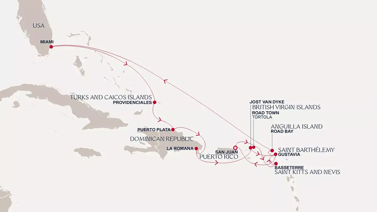 Carte itinéraire EXPLORA III 2026 – Départ San Juan